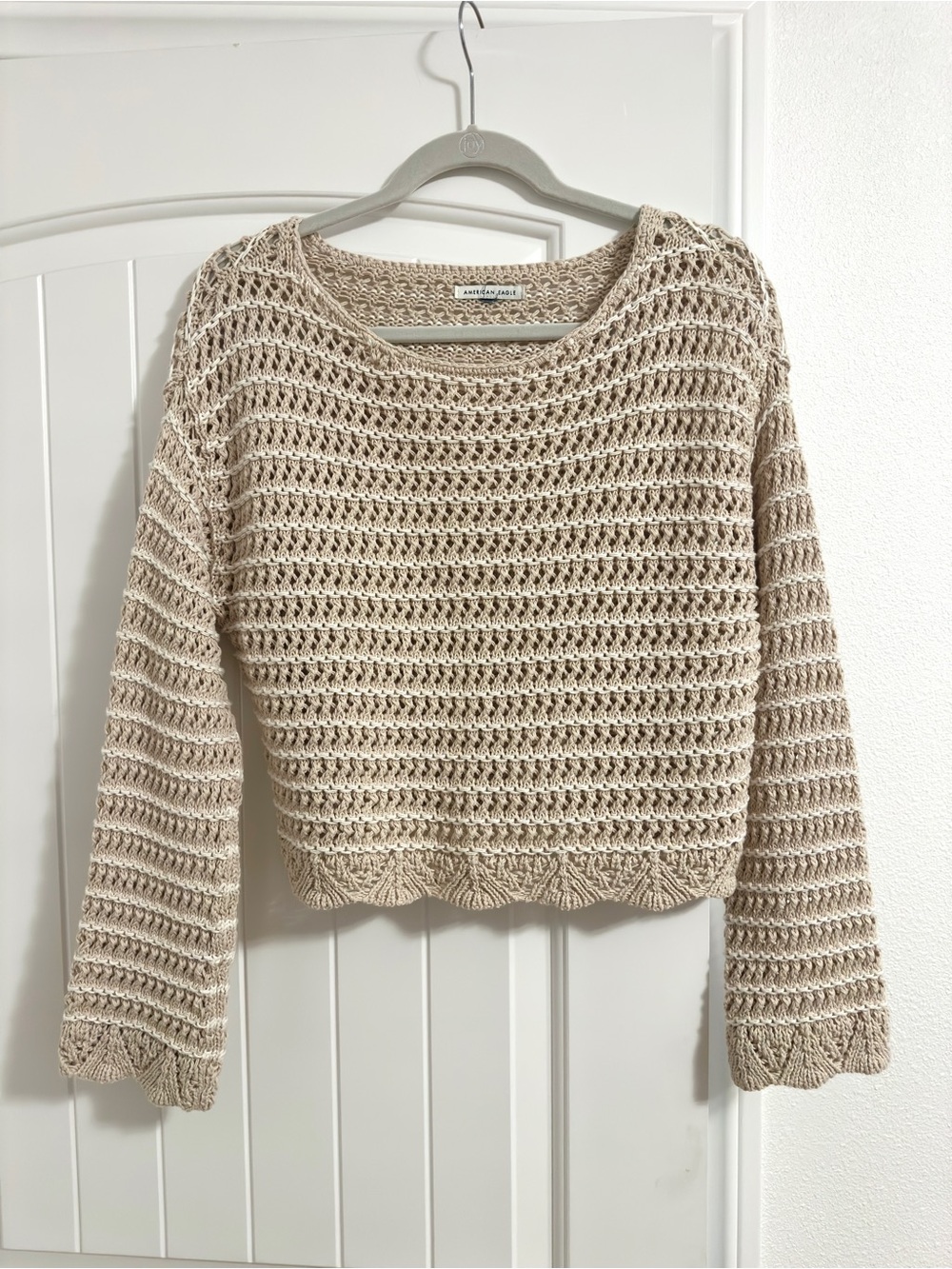 AE Ballet Neck Open Knit Sweater Size Small